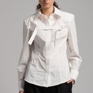 Materiel Sz L Poplin Buckle Fastening White Designer Shirt New Without Tags